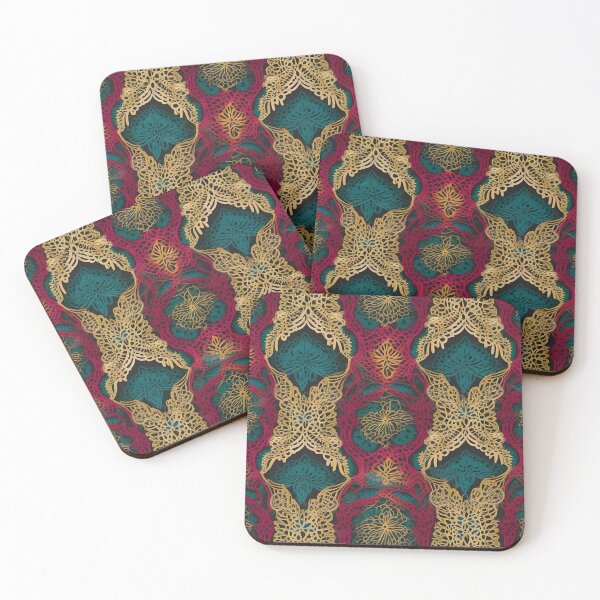 Item preview, Abstract Lace Pattern in Yellow, Fuchsia and Turquoise designed and sold by Ciervo Primavera.