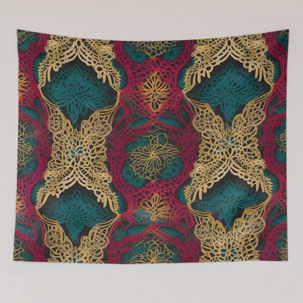 Item preview, Abstract Lace Pattern in Yellow, Fuchsia and Turquoise designed and sold by Ciervo Primavera.