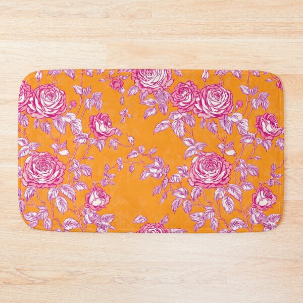 Item preview, Rosas preppy de color rosa sobre fondo naranja youle designed and sold by SophieClimaArt.