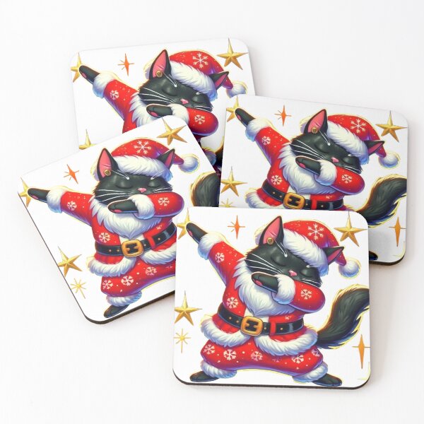 Item preview, Funny Christmas Dabbing Black Cat Kids Santa Boys & Girls designed and sold by SztylishDesigns.