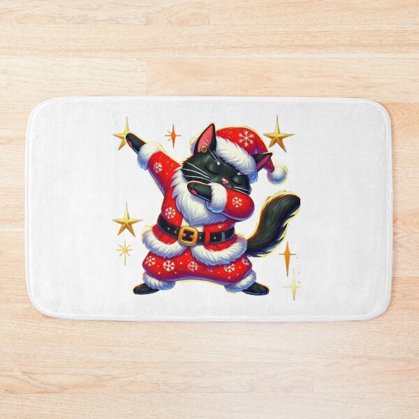 Item preview, Funny Christmas Dabbing Black Cat Kids Santa Boys & Girls designed and sold by SztylishDesigns.
