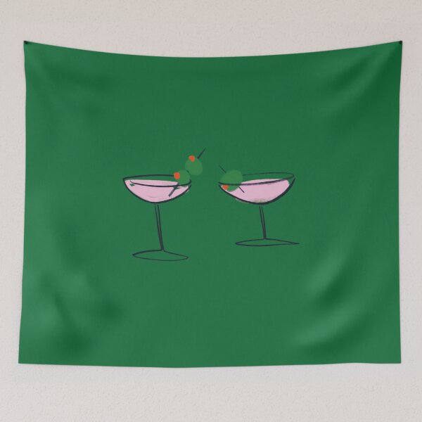 Item preview, Hand Drawn Dirty Martini, Pink and Green, Olives designed and sold by semprevivaco.