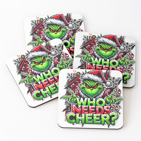 Item preview, Who Needs Cheer - Edgy Grinch Christmas T-Shirt Design designed and sold by WooshiArt.