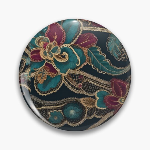Item preview, Turquoise, Burgundy and Yellow Lace designed and sold by Ciervo Primavera.