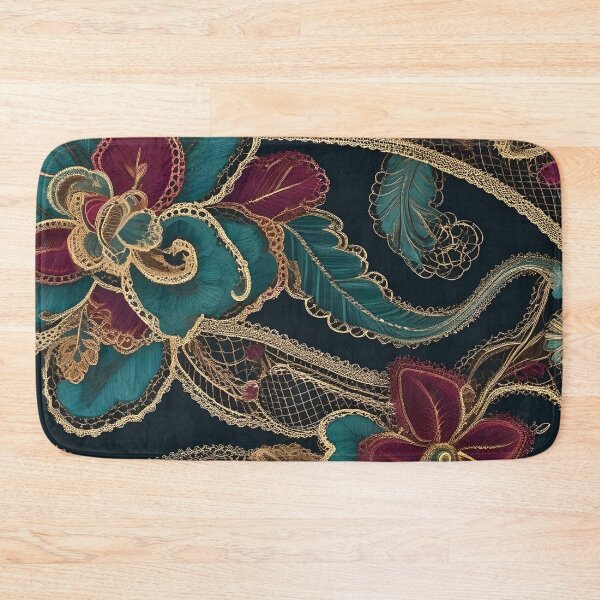 Item preview, Turquoise, Burgundy and Yellow Lace designed and sold by Ciervo Primavera.
