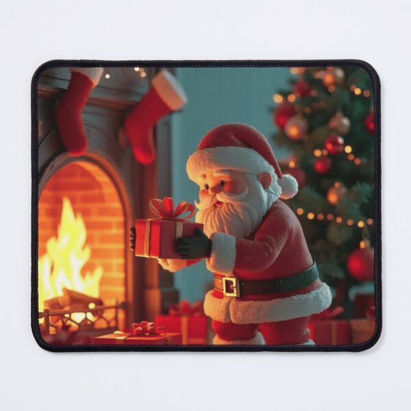 Item preview, Santa Claus Putting Gifts Under A Christmas Tree By A FirePlace. designed and sold by Mauricedm71.