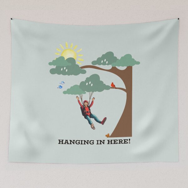 Item preview, Hanging in there | cheerful skydiver stuck in a tree designed and sold by SoundStyleShop.