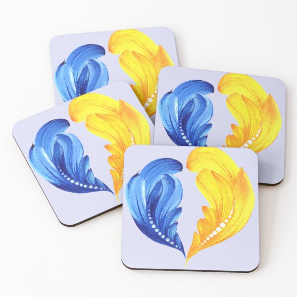 Item preview, Yellow blue  heart of Ukraine Petrykivka art author's drawing traditional art designed and sold by Sunflower-7.