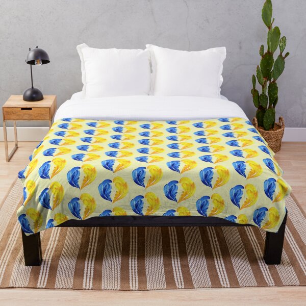 Item preview, Yellow blue  heart of Ukraine Petrykivka art author's drawing traditional art designed and sold by Sunflower-7.