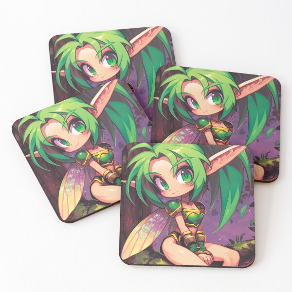 Item preview, Magical Green Forest Fairy Anime Girl designed and sold by bubblegoth.