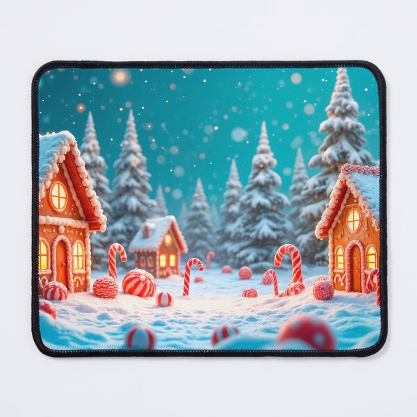 Item preview, Candy Cane Gingerbread Houses in The Snow designed and sold by DreamlifeBackgrounds.