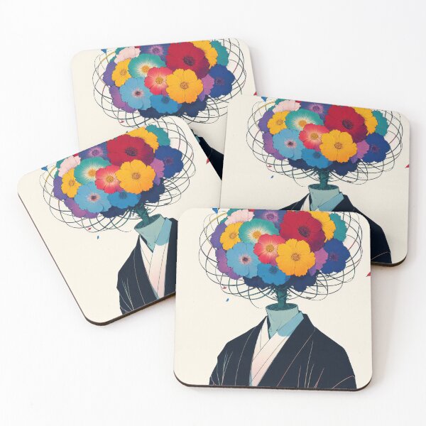 Item preview, Japanese Bouquet Flower Head Man  designed and sold by CriaCreative.
