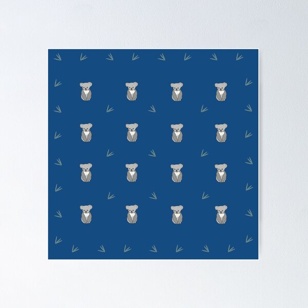 CK...Cute Koala, blue repeat Poster