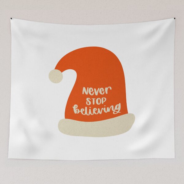 Item preview, Cute Santa Hat 'Never Stop Believing' designed and sold by madebyleanna.
