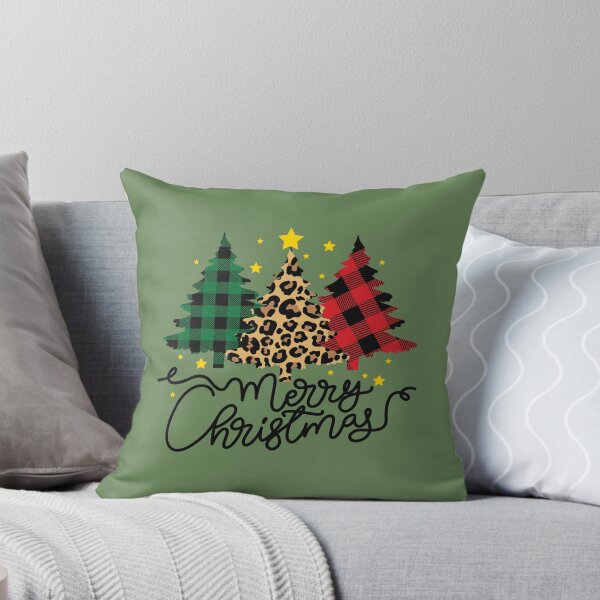 Item preview, Merry Christmas - Christmas Trees - Cheetah/Plaid designed and sold by HomeFreewithMe.