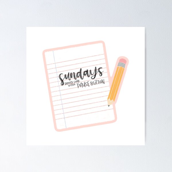 Item preview, Cute Notebook Pause Button Sunday Illustration designed and sold by madebyleanna.