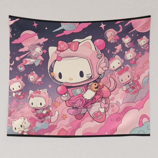 Item preview, Adorable Hello Kitty Space Illustration designed and sold by iloveyourcupid.
