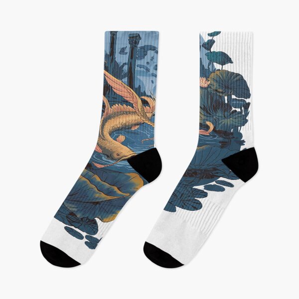 Item preview, The carp-birds  in a garden with ancient ruins. designed and sold by bosilvercat.