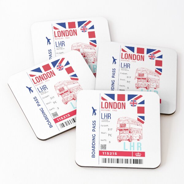 Item preview, London Boarding Pass Double Decker Stylized designed and sold by InkWhirl.