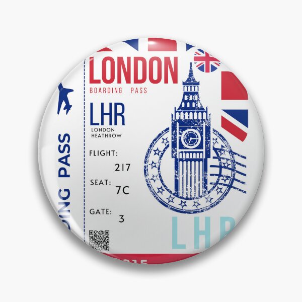 Item preview,  London Boarding Pass Big Ben Stylized designed and sold by InkWhirl.