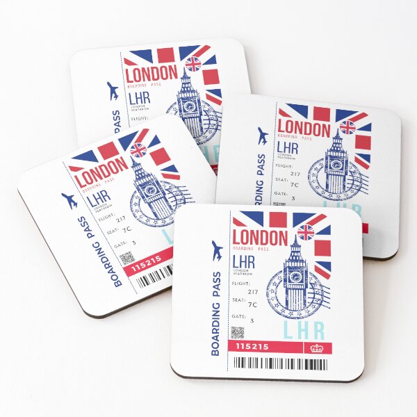 Item preview,  London Boarding Pass Big Ben Stylized designed and sold by InkWhirl.