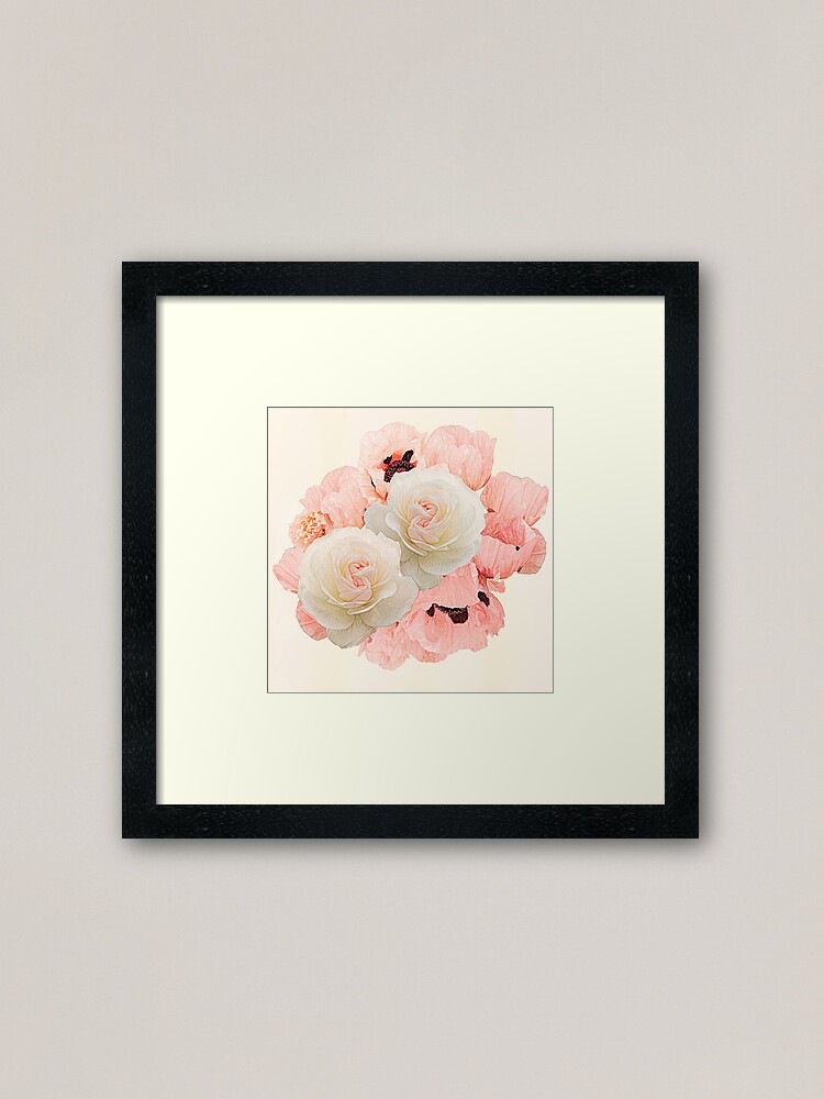 Alternate view of What the rose and the poppy say Framed Art Print