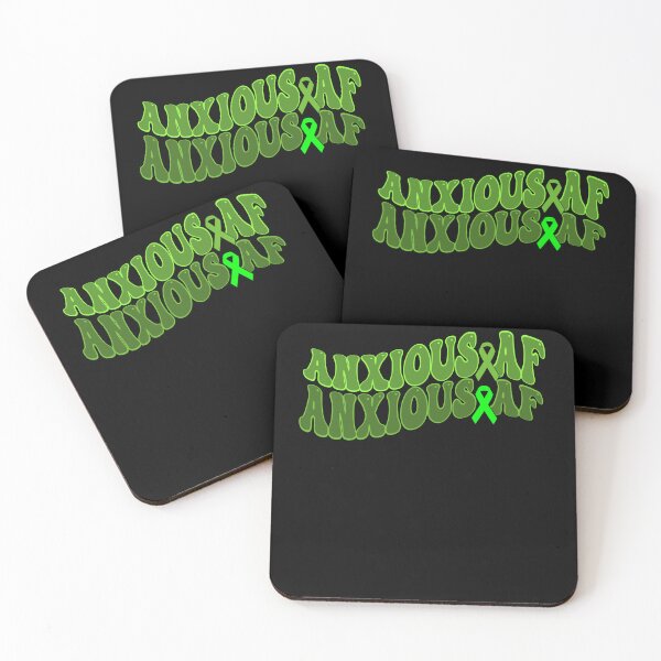 Item preview, Anxious Af Green Ribbon Brain Stacked - Mental Health Awareness designed and sold by Smix Pixels.