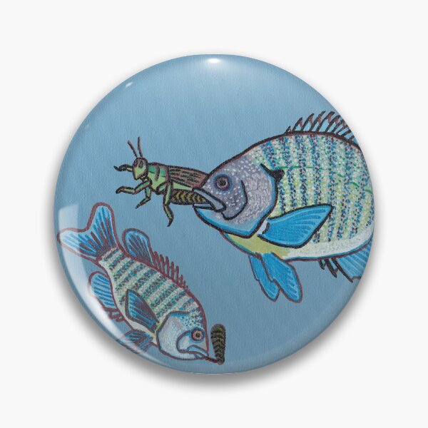 Item preview, Bluegill and Grasshopper - Oil Painting designed and sold by TheNatureNerd.