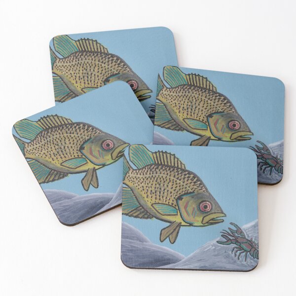 Item preview, Rock Bass and Crayfish - Oil Painting designed and sold by TheNatureNerd.