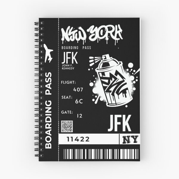 Item preview,  New York Boarding Pass Graffiti Stylized designed and sold by InkWhirl.