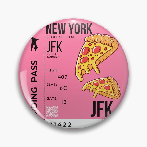 Item preview, New York Boarding Pass Pizza Stylized designed and sold by InkWhirl.