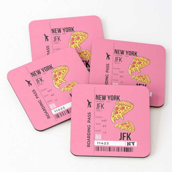 Item preview, New York Boarding Pass Pizza Stylized designed and sold by InkWhirl.