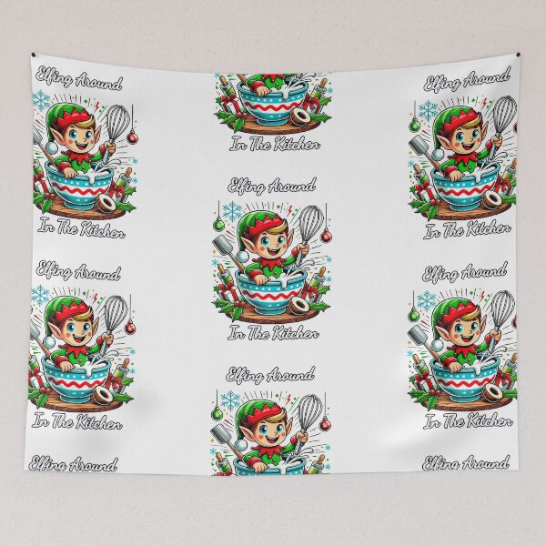 Item preview, Elfing Around in the Kitchen - Funny Christmas Baking Pun, Cute Holiday Chef Gift designed and sold by LilMessyKitchen.