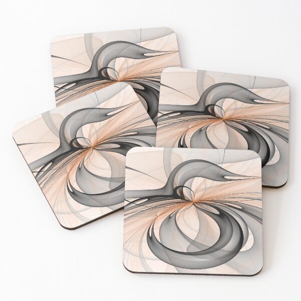 Item preview, Abstract Anthracite Gray Sienna Modern Fractal Art designed and sold by gabiwArt.