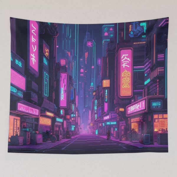 Item preview, Cyberpunk Pixel Art City Street designed and sold by papi1998.