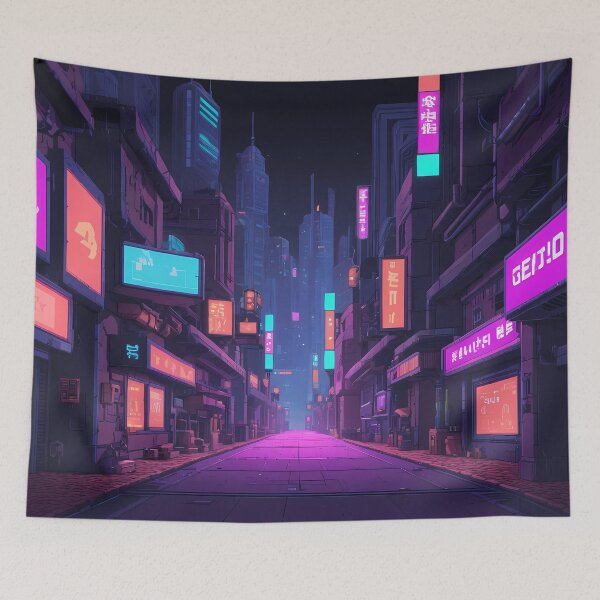 Item preview, Cyberpunk Pixel Art City Street designed and sold by papi1998.