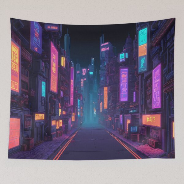 Item preview, Cyberpunk Pixel Art City Street designed and sold by papi1998.