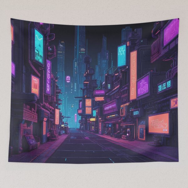 Item preview, Cyberpunk Pixel Art City Street designed and sold by papi1998.