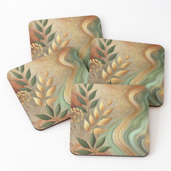 Item preview, Abstract Golden Leaf Artwork STYLE 6 designed and sold by Oonward2021.