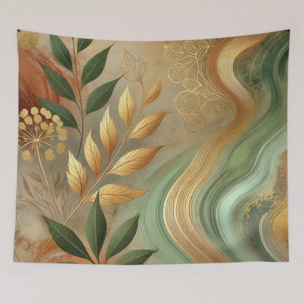 Item preview, Abstract Golden Leaf Artwork STYLE 6 designed and sold by Dream Bloom Gallery.