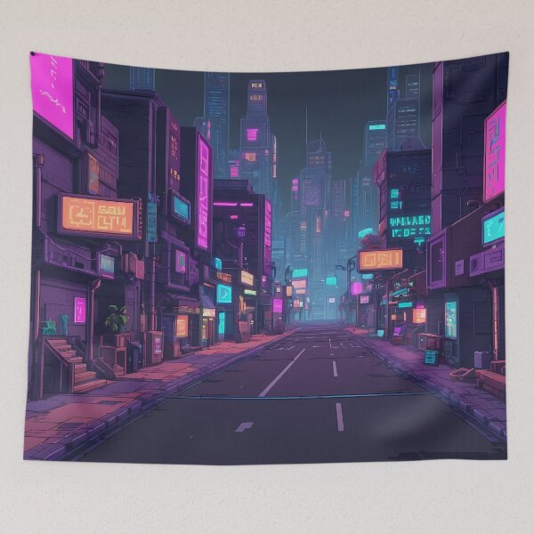 Item preview, Cyberpunk Pixel Art City Street designed and sold by papi1998.