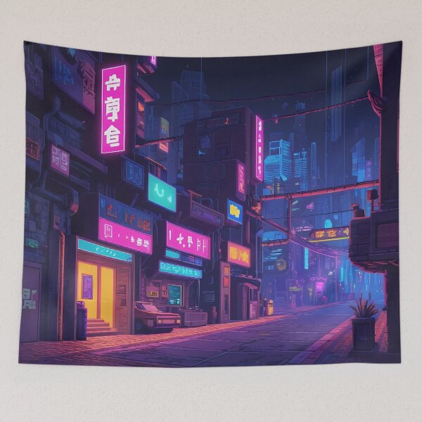 Item preview, Cyberpunk Pixel Art City Street designed and sold by papi1998.