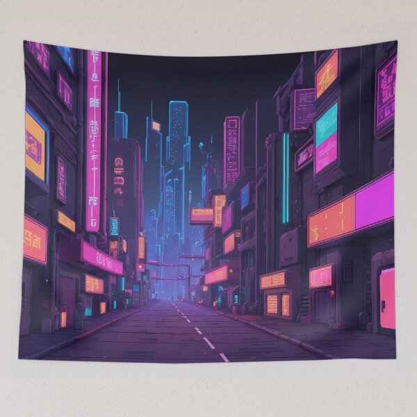 Item preview, Cyberpunk Pixel Art City Street designed and sold by papi1998.
