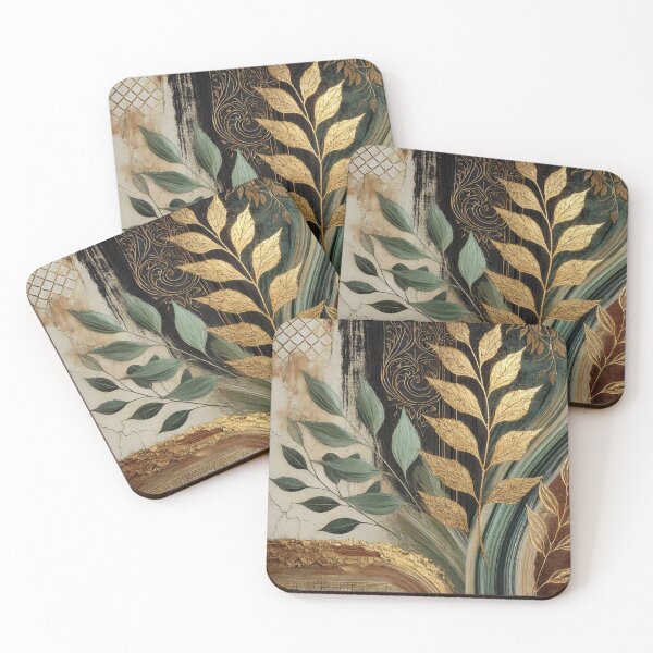 Item preview, Abstract Golden Leaf Artwork Style 8 designed and sold by Oonward2021.