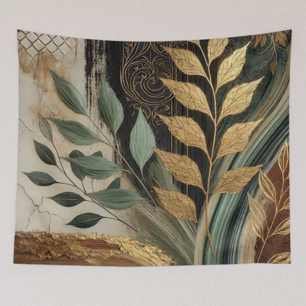 Item preview, Abstract Golden Leaf Artwork Style 8 designed and sold by Dream Bloom Gallery.
