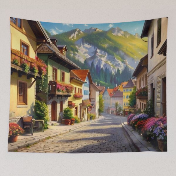 Item preview, Mountain View Street in the Summer Light designed and sold by BlareBlare.