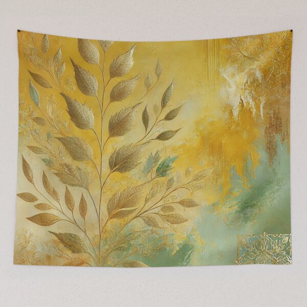 Item preview, Abstract Golden Leaf Artwork Style 9 designed and sold by Dream Bloom Gallery.