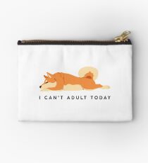 Shiba Inu can't adult today Zipper Pouch