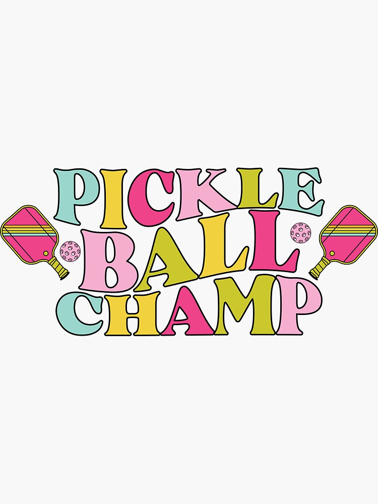 Thumbnail 3 of 3, Sticker, Pickleball Champ designed and sold by ShortnezDoodles.