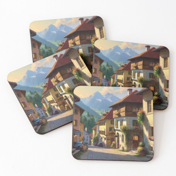 Item preview, Idyllic Townscape Under a Summer Sky designed and sold by BlareBlare.